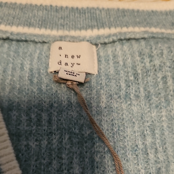 a new day Light Blue and White Cardigan Sweater - Picture 2 of 4